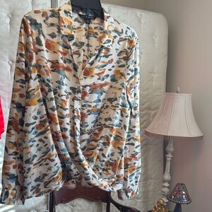 Zac & Rachel Abstract Print Blouse - Multicolor